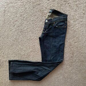 Rock & Republic Jeans Womens 28x31 Low Rise Straight Leg Blue Dark Wash Denim